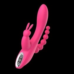 VIBRADOR 3 EN 1 CON PELOTICA ANAL